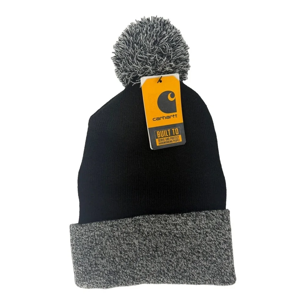 Carhartt Women's Lookout Acrylic Pom Pom Hat, Black, One Size